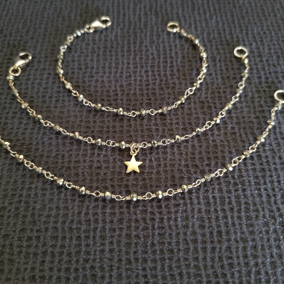 ✨️HP✨️ Dainty Gold💛 Pyrite Bracelet Trio3️⃣ - NWOT - Picture 11 of 12